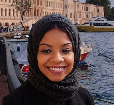 Rosto por trás da Aysha Global Travel – conectando culturas e corações em Istambul.